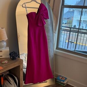 Jovani Magenta One-Shoulder Gown